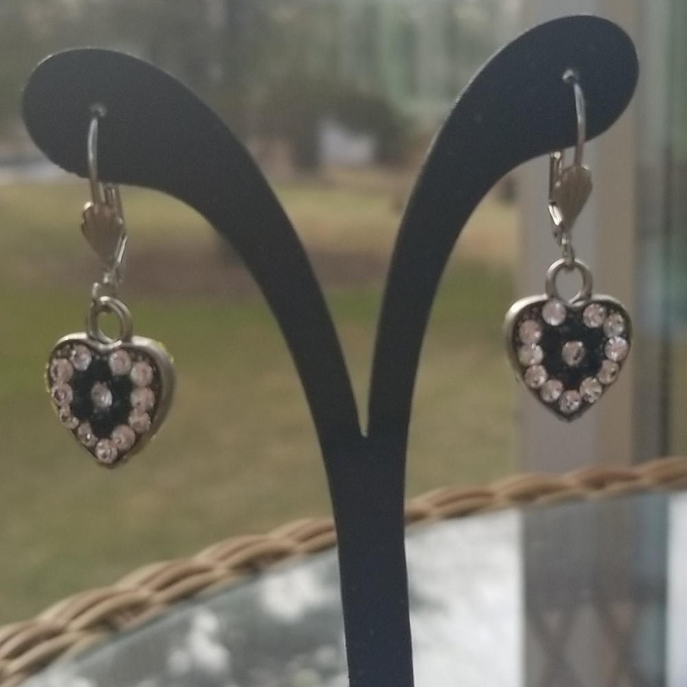 Seasonal whispers crystal heart earrings doubled sided - Picture 2 of 10
